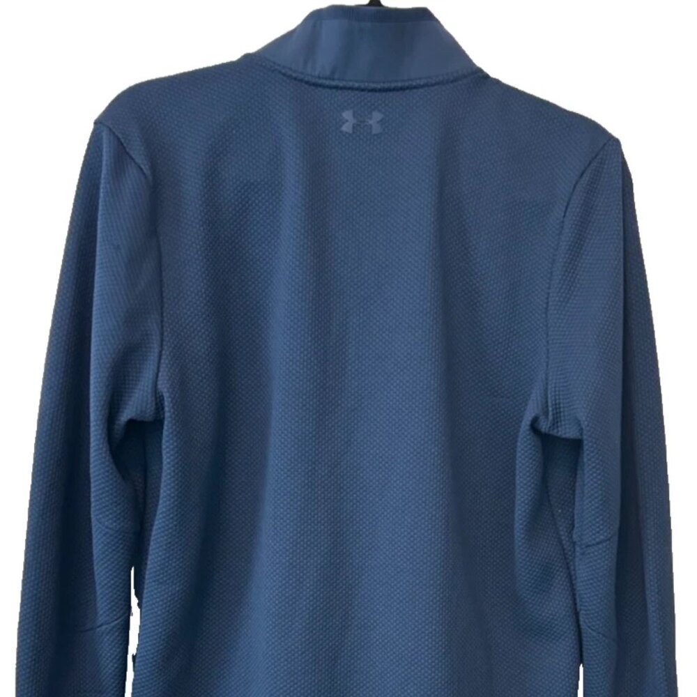 Under Armour Pullover Men's Medium Blue 1/4 Zip Golf Coldgear Logo - Picture 7 of 8